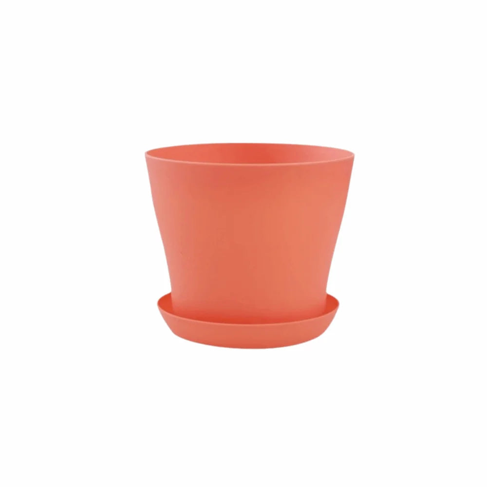 8-Pack Candy Color Round Plastic Plant Pots with Drainage Trays