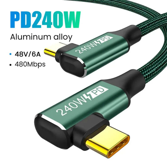 240W USB-C to USB-C Fast Charging Nylon Cable – PD QC 4.0 USB-C Charging Cable Peaceful Pleasures Health and Wellness
