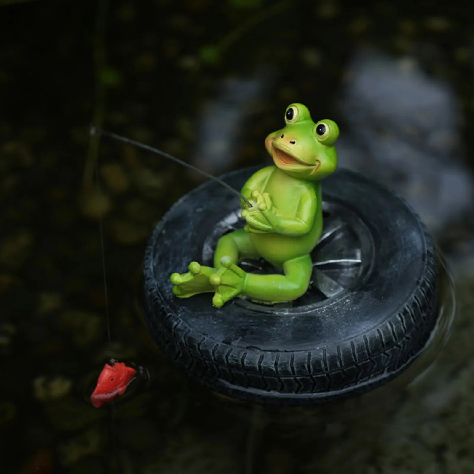 Resin Floating Frog Statue | Garden Pond & Home Decor Sculpture Garden Frog Sculpture Peaceful Pleasures Health and Wellness A One Size