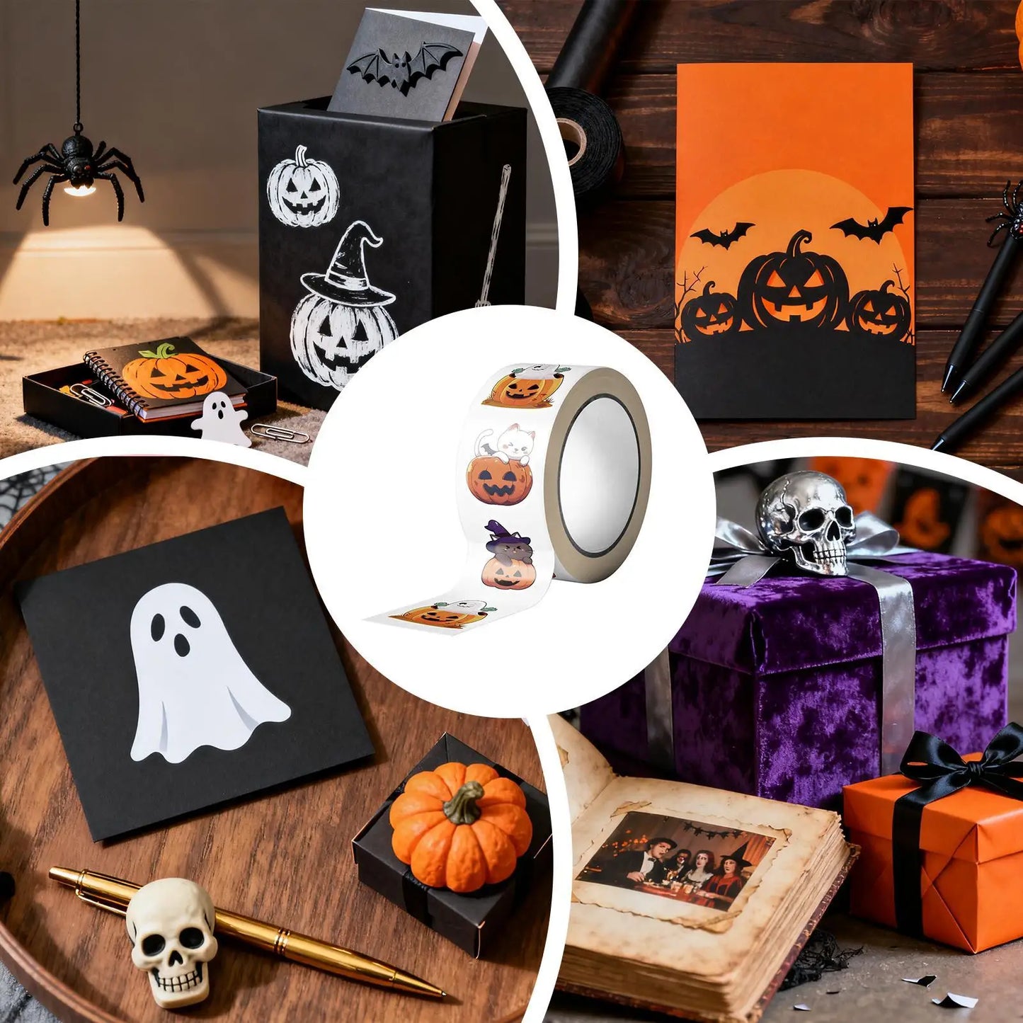 Halloween Pumpkin Stickers 500 Pieces Pumpkin Face Shape Seals Decals Halloween Envelope Stickers For Card Making Cookie Cupcake Peaceful Pleasures Health and Wellness