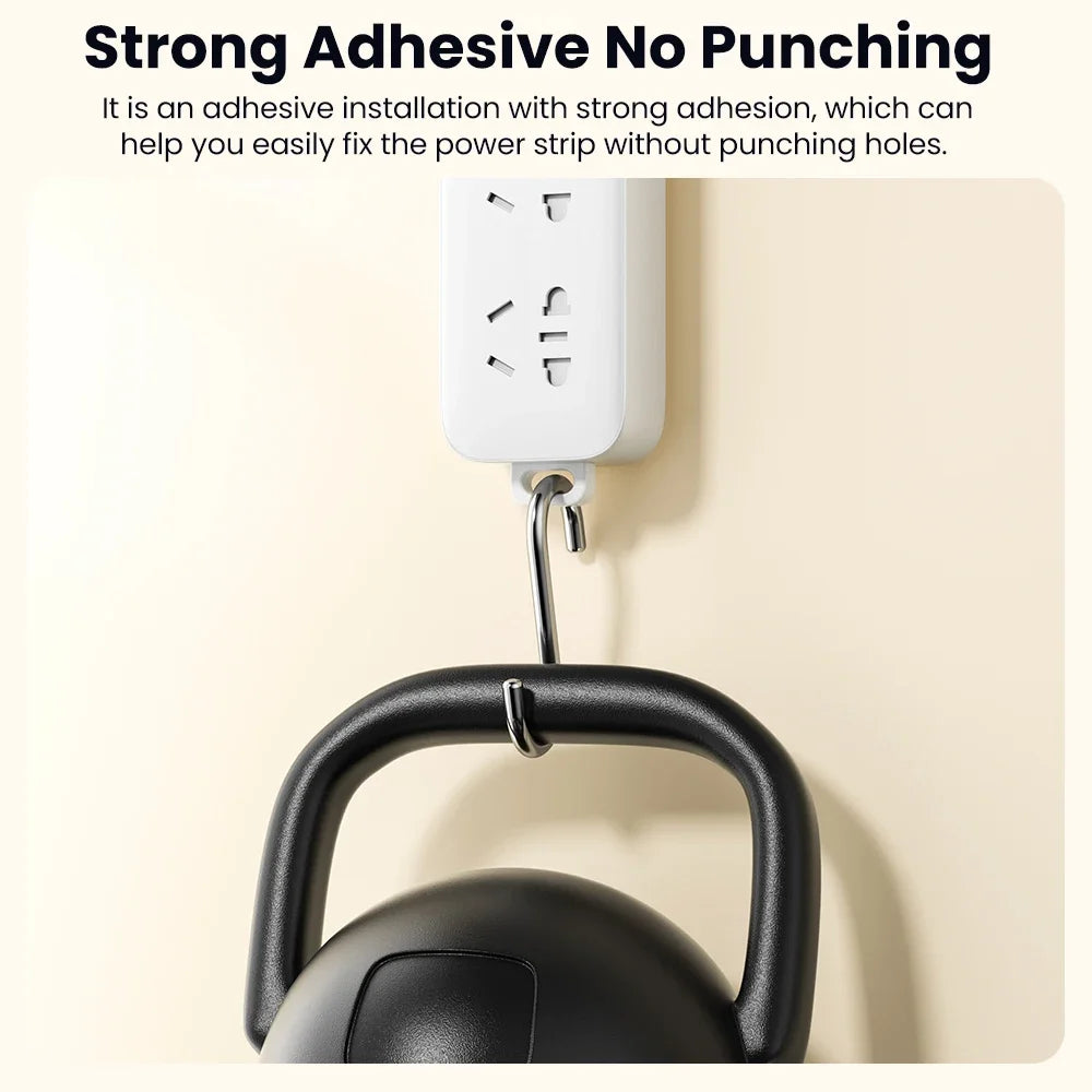 Power Strip Holder Wall-hanging Plug Punch-Free Fixer Socket Mount Self-Adhesive Cable Wire Organizer For Office Peaceful Pleasures Health and Wellness