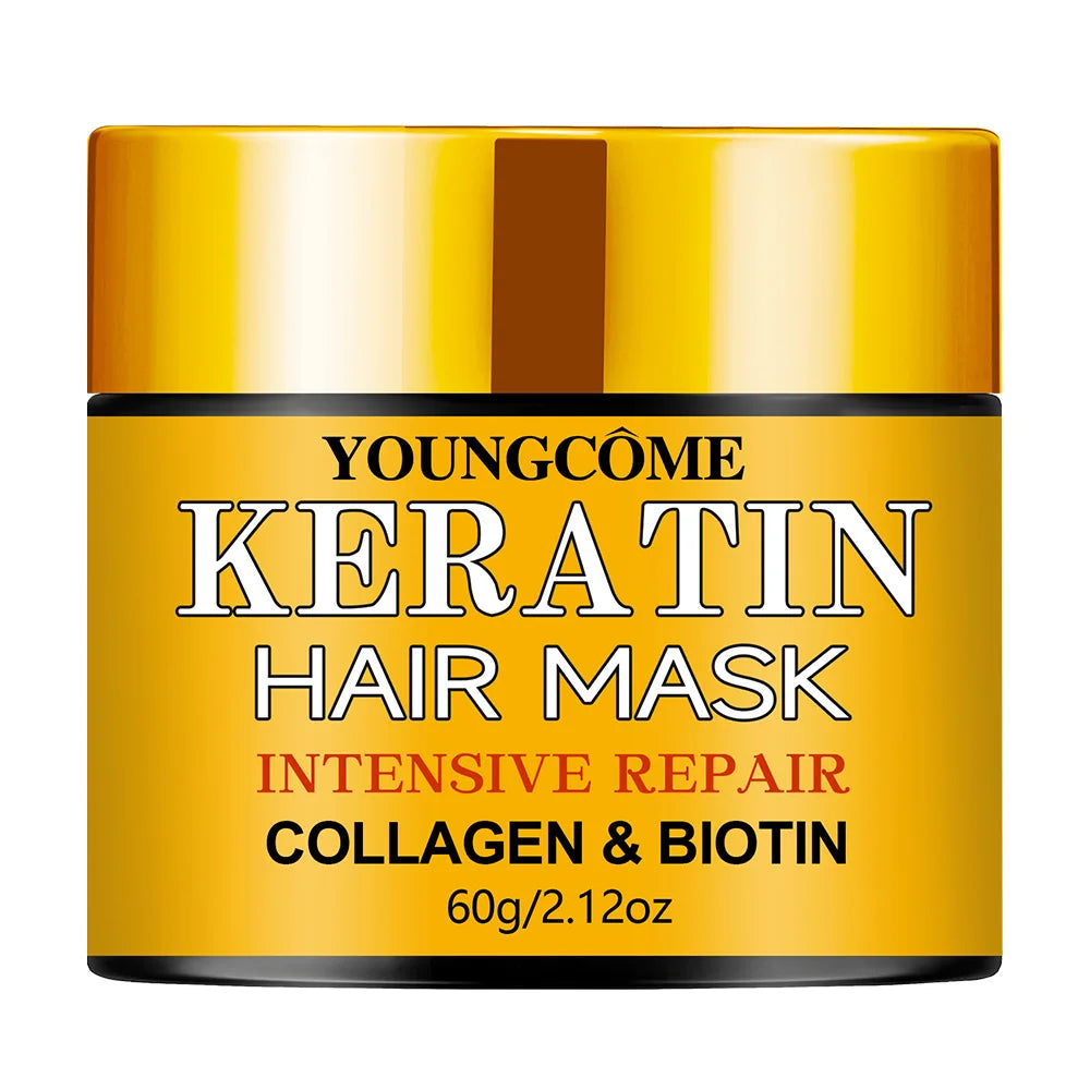 Hair Repairs Hair Mask Biotin Collagen Keratin Treatment Hairs Conditioner Hair Essential Oil Nourishing for Dry Damaged Peaceful Pleasures Health and Wellness 60g