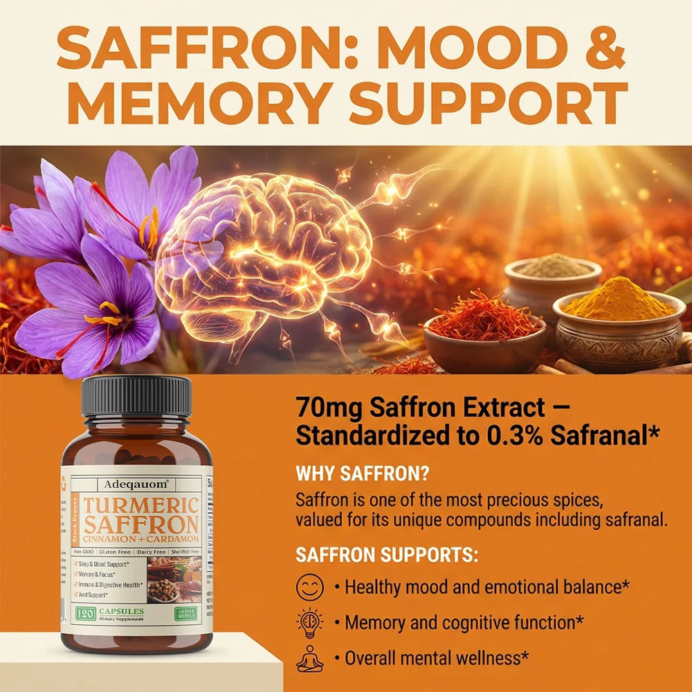 Turmeric Saffron Capsules | Joint, Immune & Digestive Support