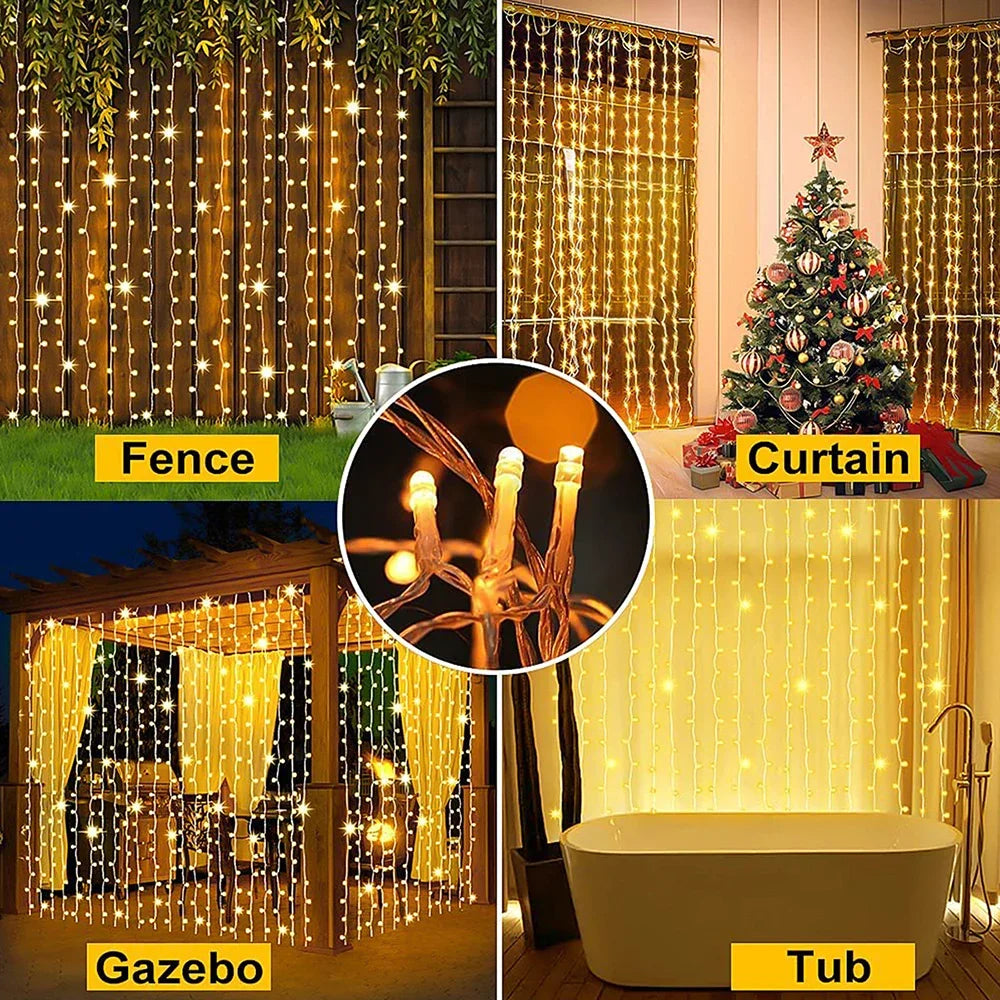 3.5M Solar Icicle String Lights 96 LED Outdoor Waterproof