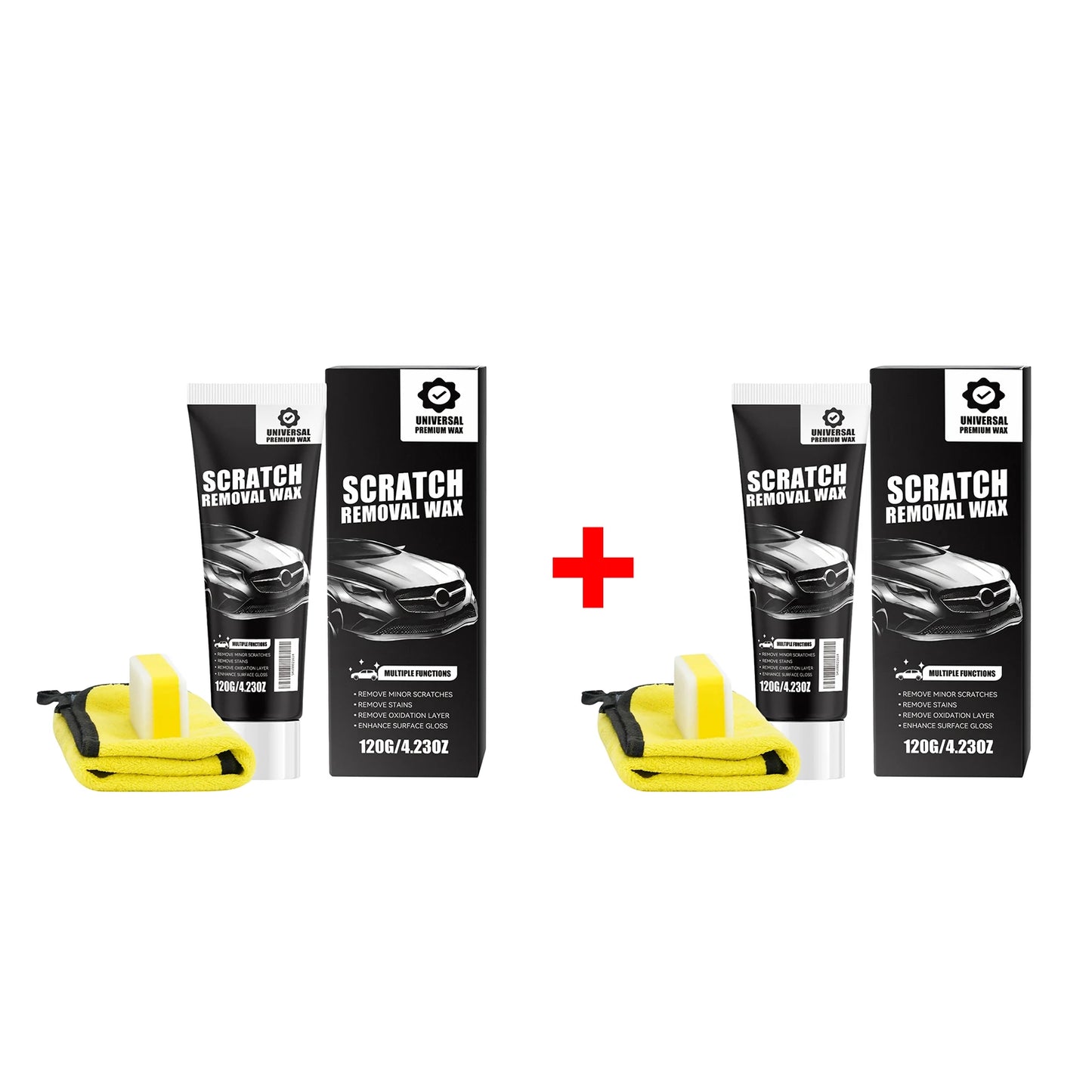 Car Scratch Repair Kit with Sponge & Towel Repair Coating Gloss Enhancement Car Surface Cleaning Repairing Products Peaceful Pleasures Health and Wellness 2pcs