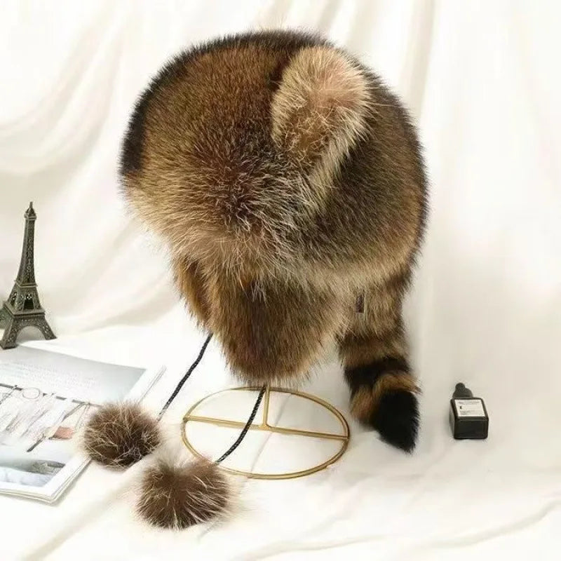 Kids Winter Raccoon Ear Flap Hat | Warm Lei Feng Family Hat