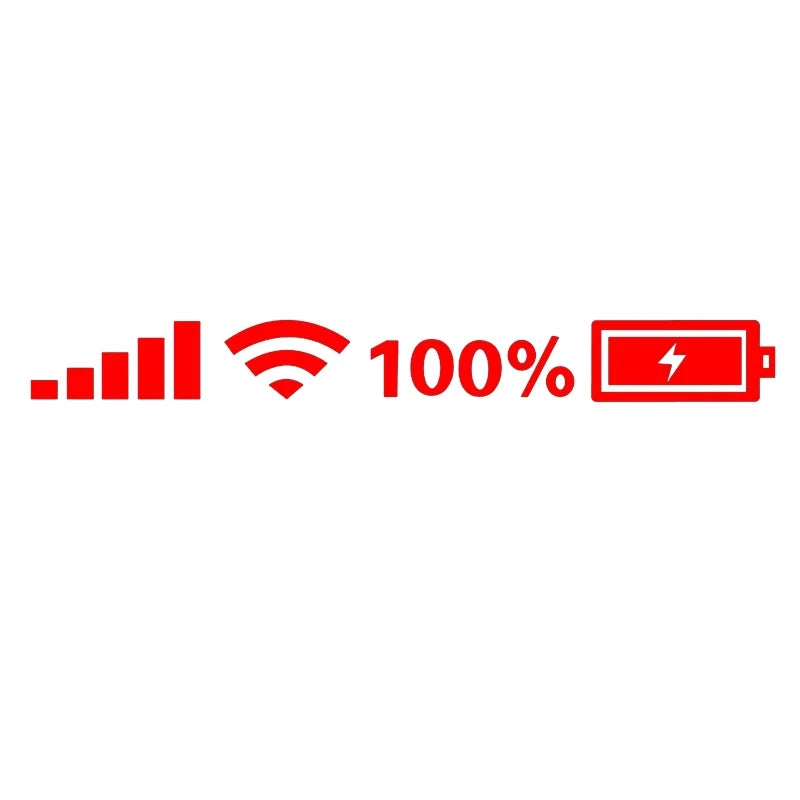 Funny Reflective Car Vinyl Stickers – WiFi & Battery Decals