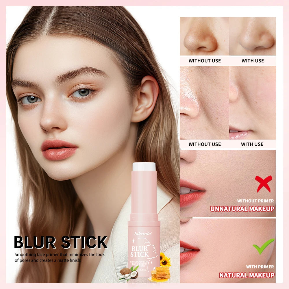 Blur Stick Invisible Pore Primer Waterproof Face Primer Makeup Base Oil-control Matte Smooth Fine Lines Isolation Barrier Primer Peaceful Pleasures Health and Wellness