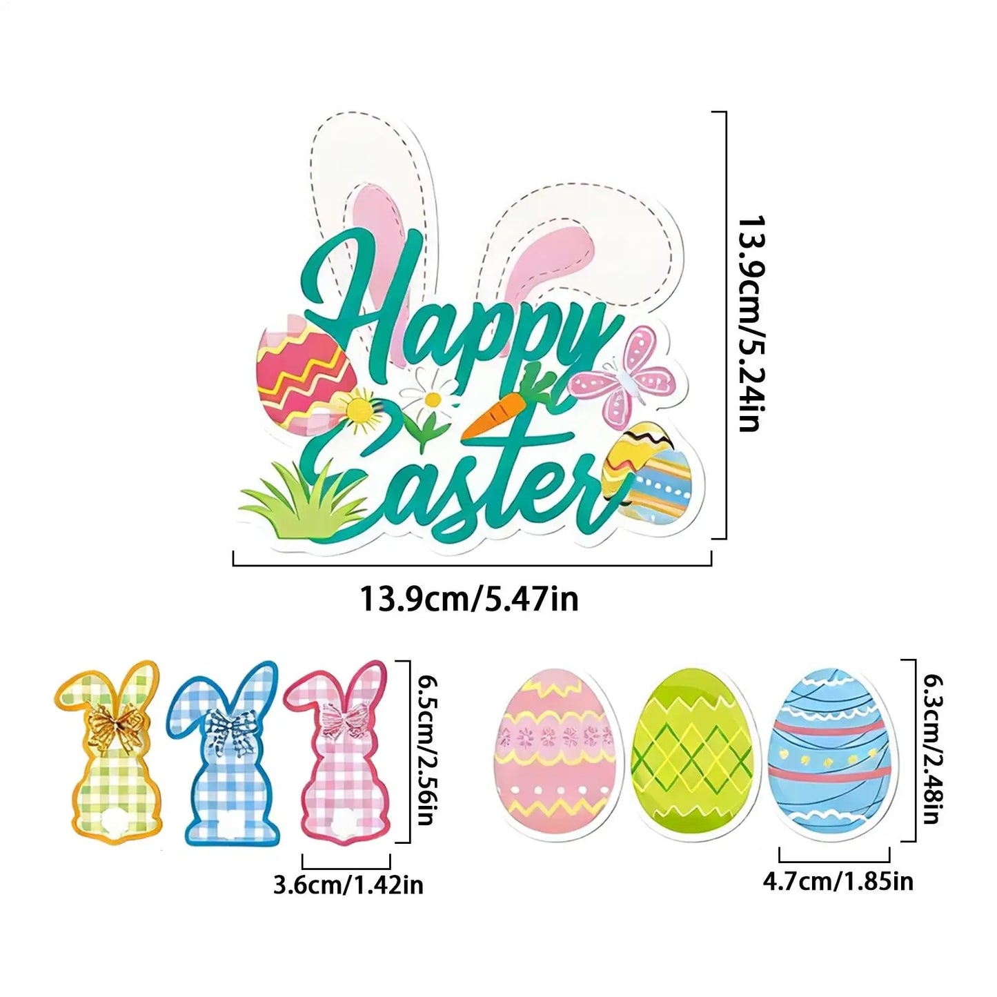 Easter Banner Bunny Egg Pattern Bunting Sign Easter Banners For Front Door For Farmhouse Mantle Fireplace Tree Wall Window Peaceful Pleasures Health and Wellness