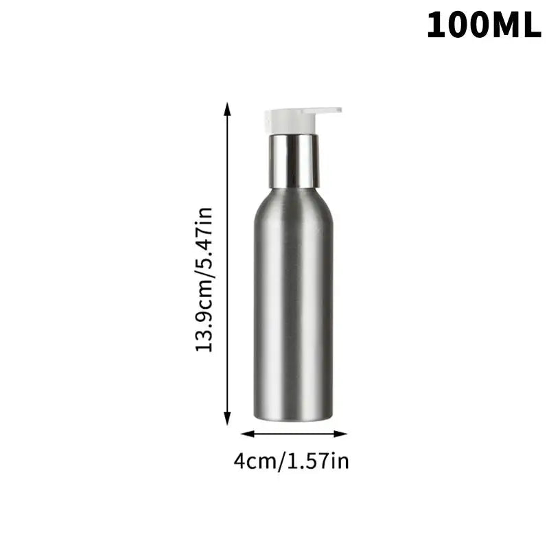 40-200ml Aluminum Pump Bottle High Quality Lotion Pump Shampoo Lotion Pump Refillable Bottle Liquid Dispenser Travel Container Peaceful Pleasures Health and Wellness 100ml