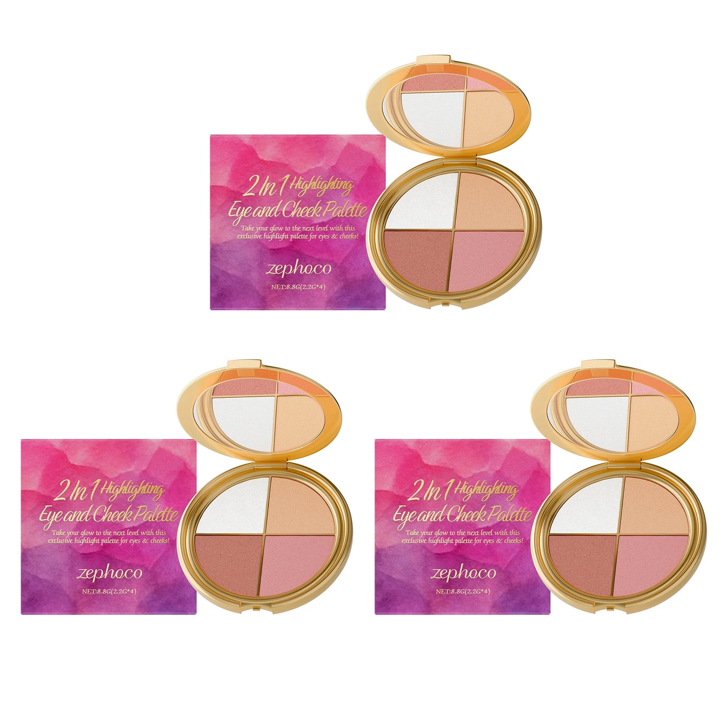 Eelhope 3-in-1 Palette | Highlighter, Eyeshadow & Blush