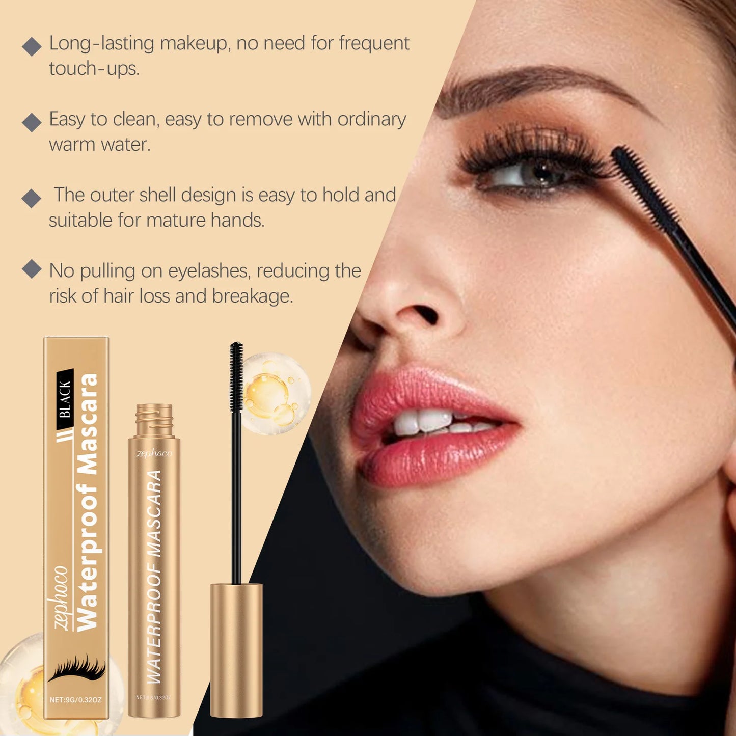 Black Curling Mascara – Lengthening, Non-Clumping, Long-Lasting