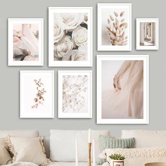 Nordic Minimalist Canvas Poster Wall Art Featuring Leaves, Flowers and Natural Landscapes, Modern Living Room Home Decor Prin Peaceful Pleasures Health and Wellness