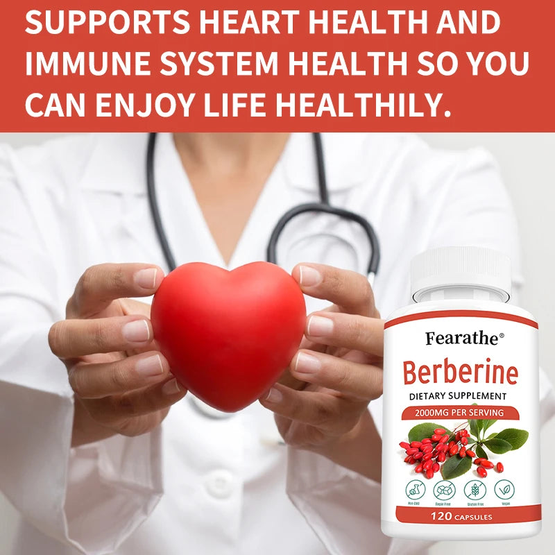 Berberine Capsules 2000mg - Cardiovascular and Digestive Health,Balance Liver Health Digestion,Non-GMO Peaceful Pleasures Health and Wellness