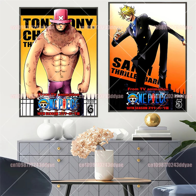 Classic Anime Dragon Ball Characters Luffy Zoro Nami Robin Canvas Painting Poster Suitable for Fashion Wall Art Oil Painting Peaceful Pleasures Health and Wellness
