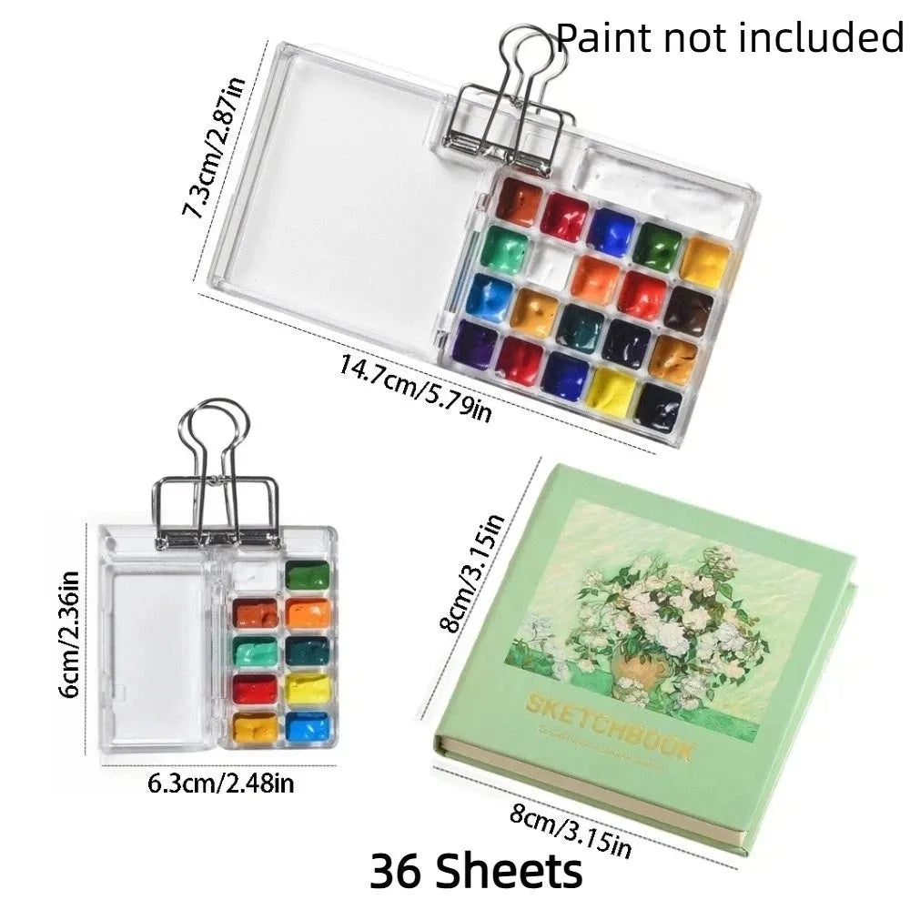 10/21 Grid Watercolor Paint Palette Foldable Mini Paint Pigment Box Waterproof Portable Travel Painting Tray Travel Peaceful Pleasures Health and Wellness