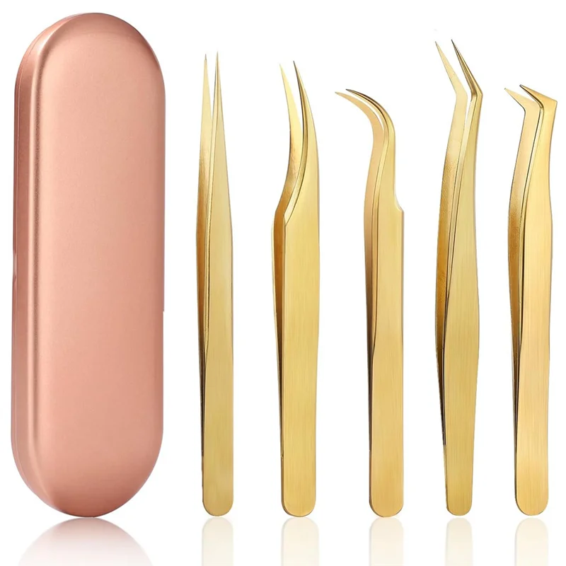 Y51A-Essential Lash Extension Tweezers Set - High Precision Tools With 5 Stainless Steel Tweezers Peaceful Pleasures Health and Wellness