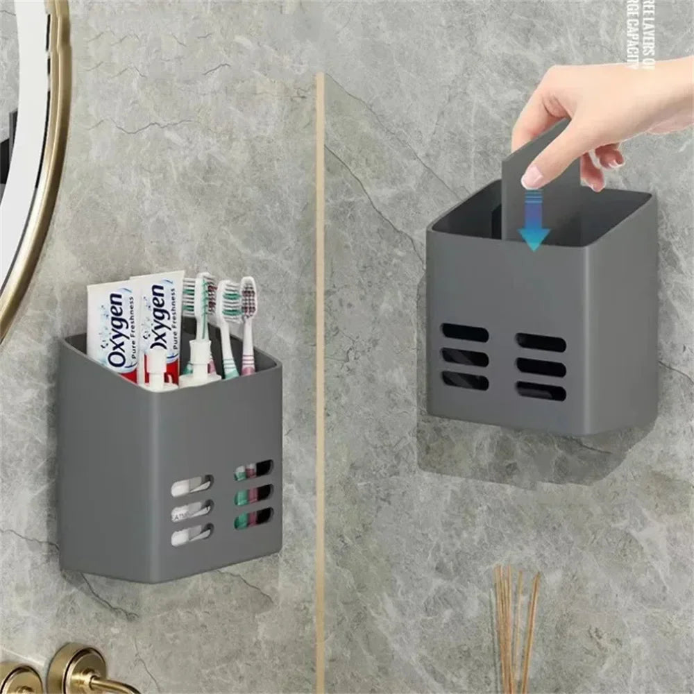 No-Drill Wall Mount Bathroom Shelf & Makeup Organizer