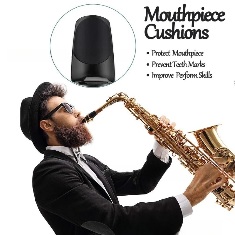 Sax Tooth Pad Black Tube Silicone Food Grade Flute Patch Transparent