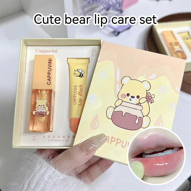 Cappuvini Honey Lip Care Set – Lip Mask & Oil for Soft Lips
