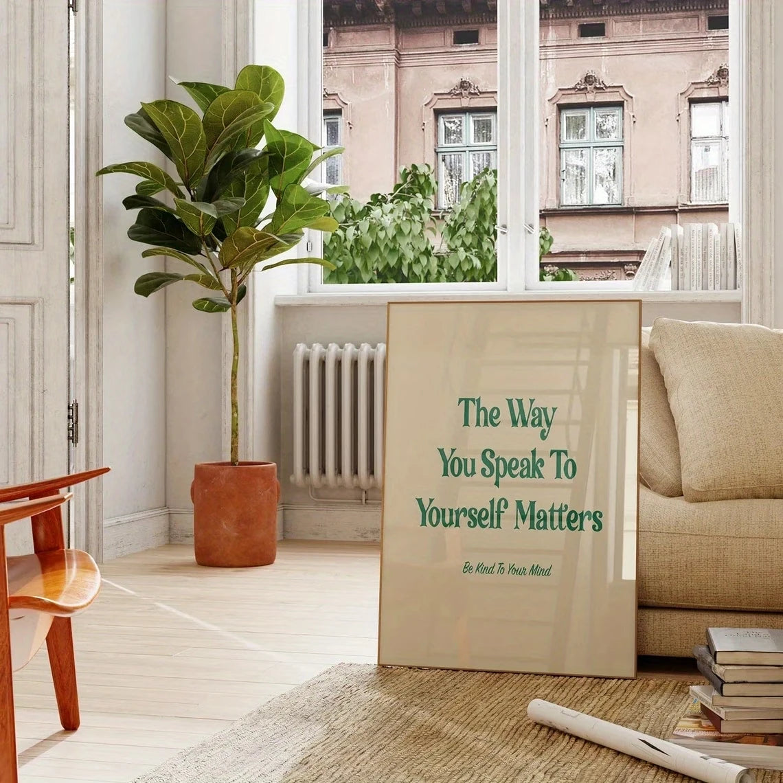 Retro "The Way You Talk To Yourself" Motivational Canvas Art
