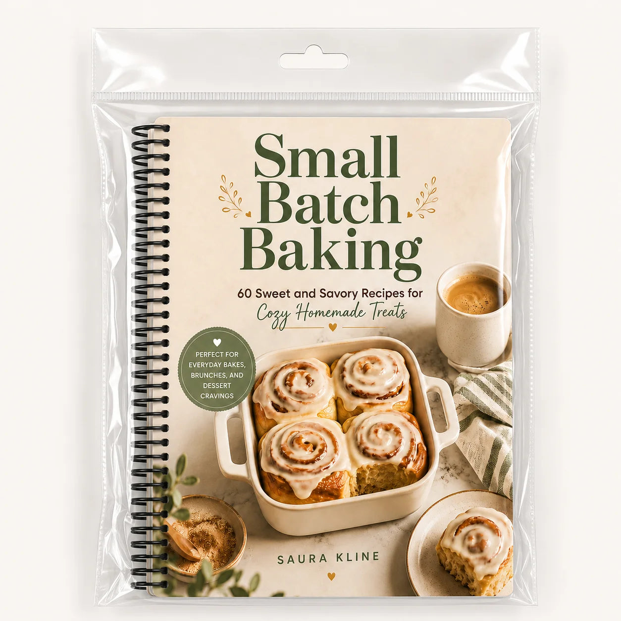 Small Batch Baking Recipe Book A5 Spiral Cookbook 60 Sweet Savory