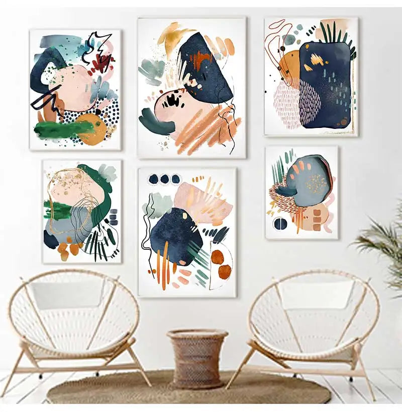 Abstract Geometric Lines Canvas Wall Art | Modern Home Decor Canvas Wall Art Peaceful Pleasures Health and Wellness