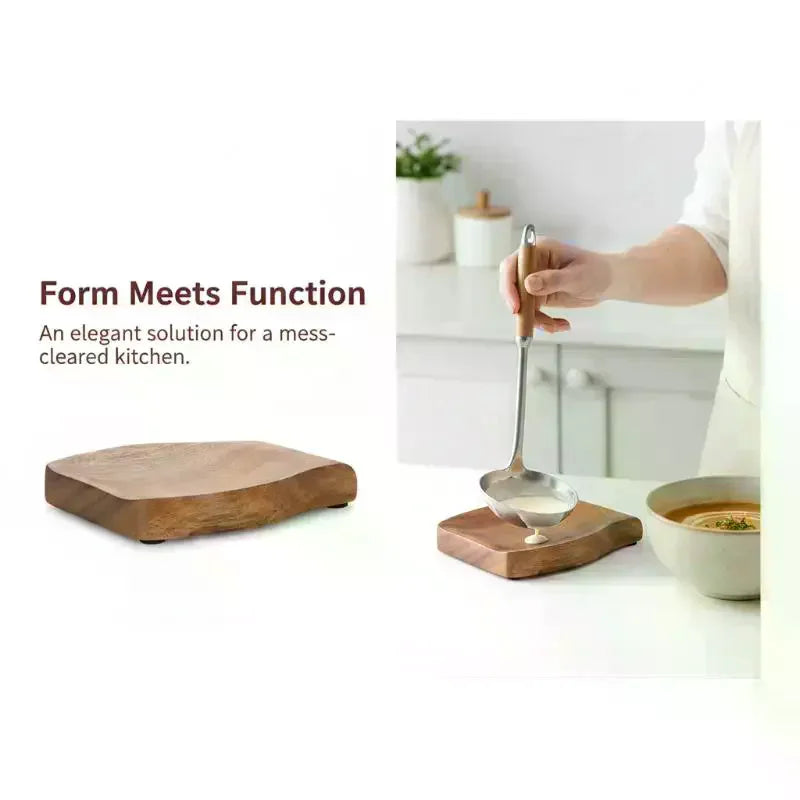 Wooden Spoon Rest with Groove Design | Eco-Friendly Kitchen Tool Wooden Spoon Rest Peaceful Pleasures Health and Wellness