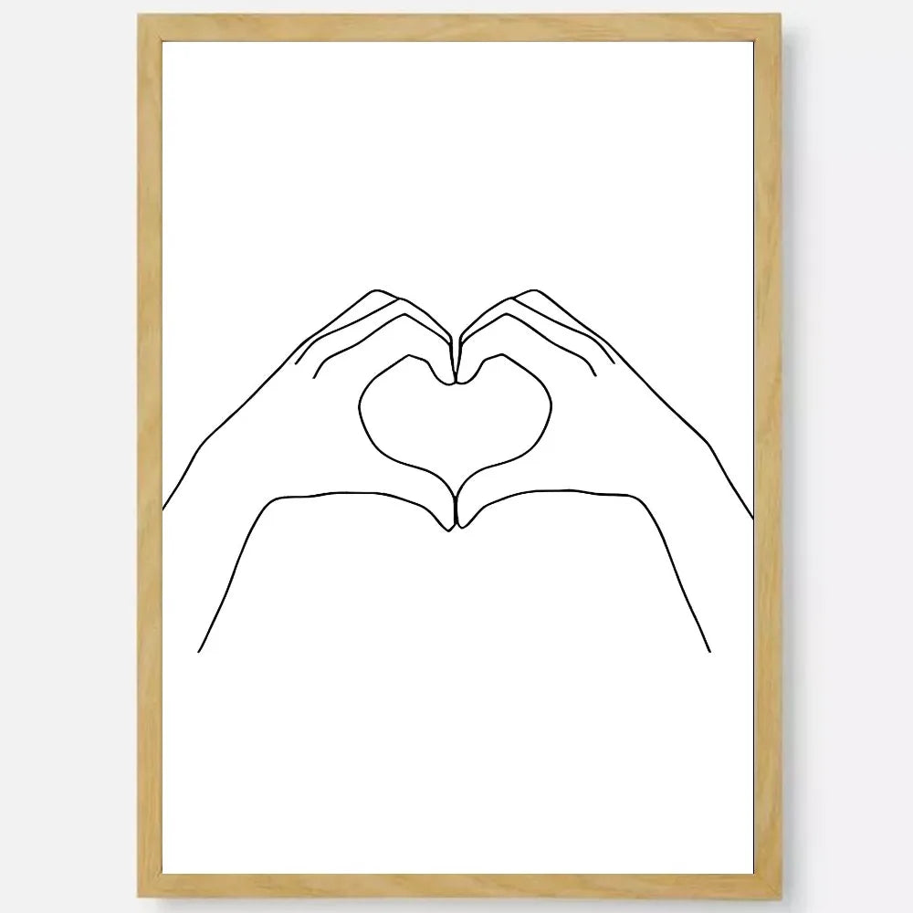 Black & White Couple Line Art Poster | Self-Adhesive Wall Decor Wall Art Poster Peaceful Pleasures Health and Wellness z9 15X20cmNoframe