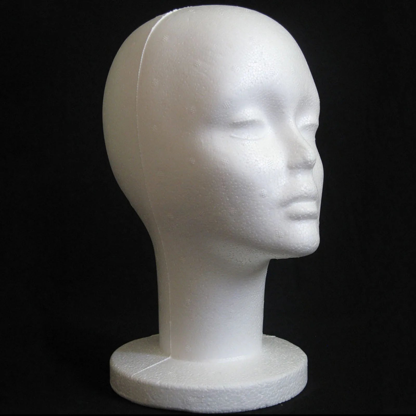 Female Styrofoam Mannequin Manikin Head Model Foam Wig Hair Glasses Display Peaceful Pleasures Health and Wellness