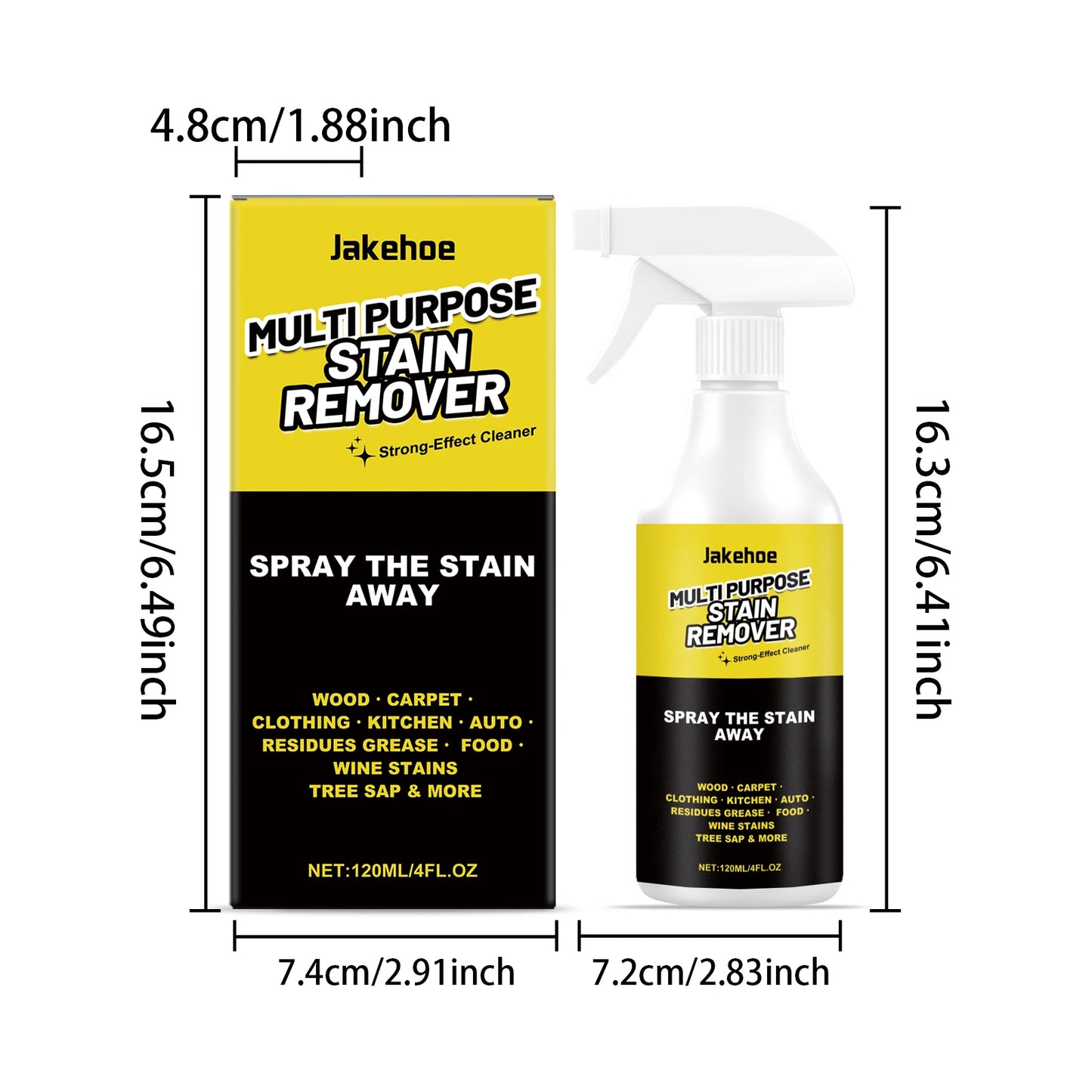 JAKEHOE 120ml Multipurpose Stain Remover Spray | Degreaser
