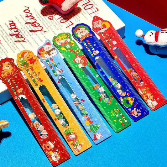 Christmas Cartoon Ruler – Santa & Snowman Holiday Stationery Holiday Stationery Ruler Oasis Select