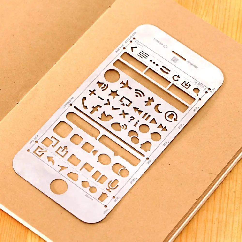 Cat Shape Template Ruler Stainless Steel School Projects Hollowed Out Ruler Pocket-Sized Vintage Drawing Template Ruler Peaceful Pleasures Health and Wellness