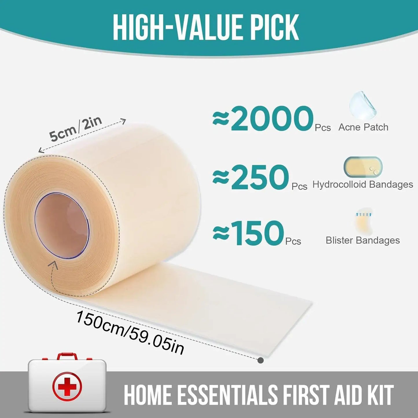 Waterproof Hydrocolloid Bandage Roll – Cut-to-Size Dressing