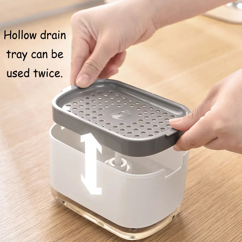 2-in-1 Dish Soap Dispenser & Sponge Holder – 300ml