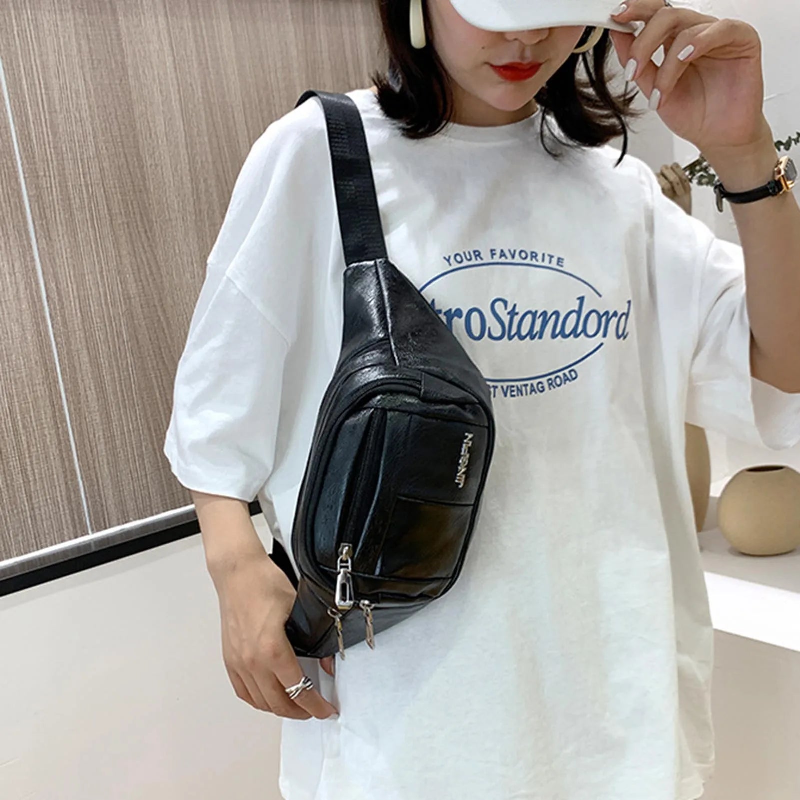 Fashion Men's Leisure Waist Bag Waterproof Travel Phone Bag with Smooth Zipper for Friend Family Neighbors Gift Peaceful Pleasures Health and Wellness