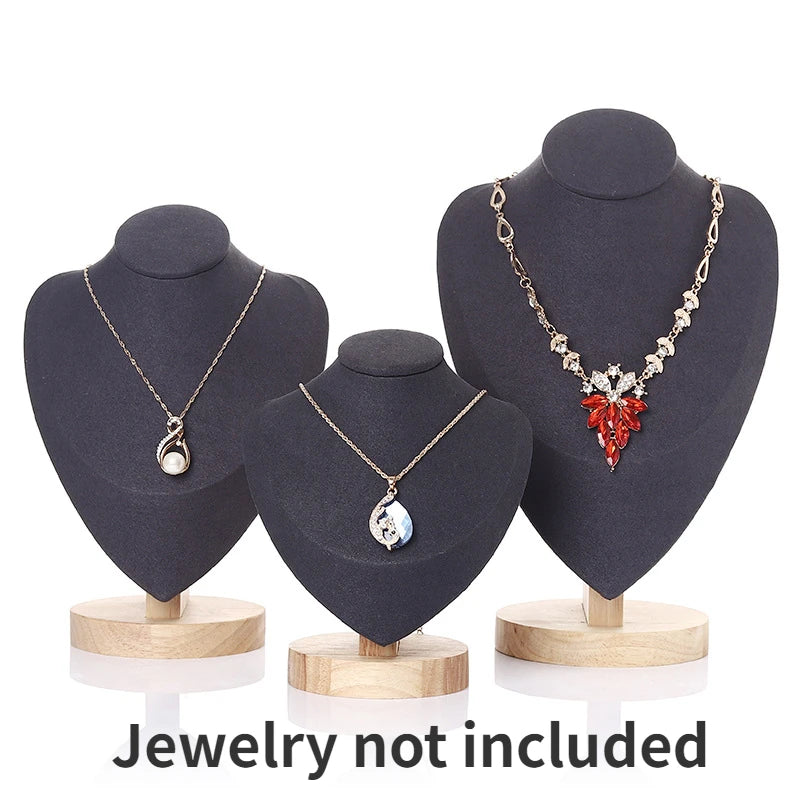 Model Bust Show Exhibitor Velvet Jewelry Display Necklace Pendants Mannequin Jewelry Stand Organizer 3 Colors Peaceful Pleasures Health and Wellness Grey 3PCS