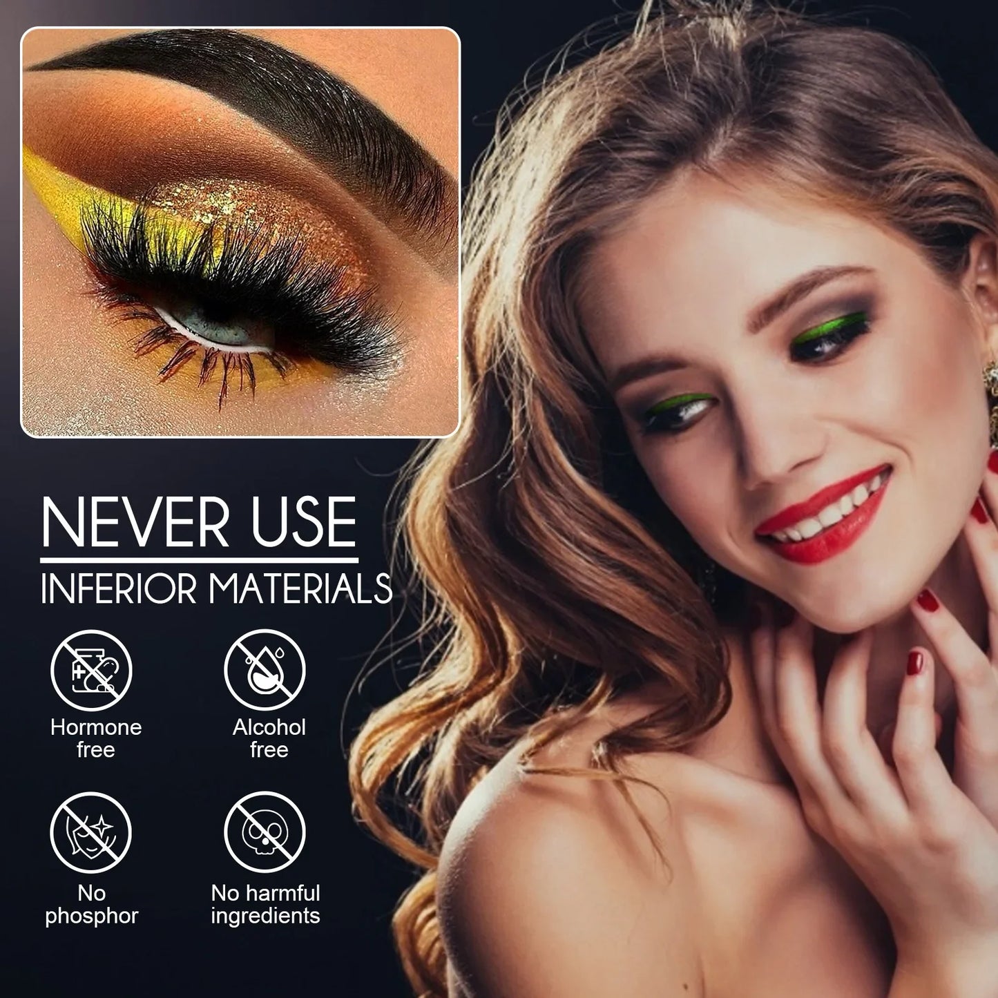 3D Faux Mink Self-Adhesive Lash Stickers – 7 Colors, Waterproof