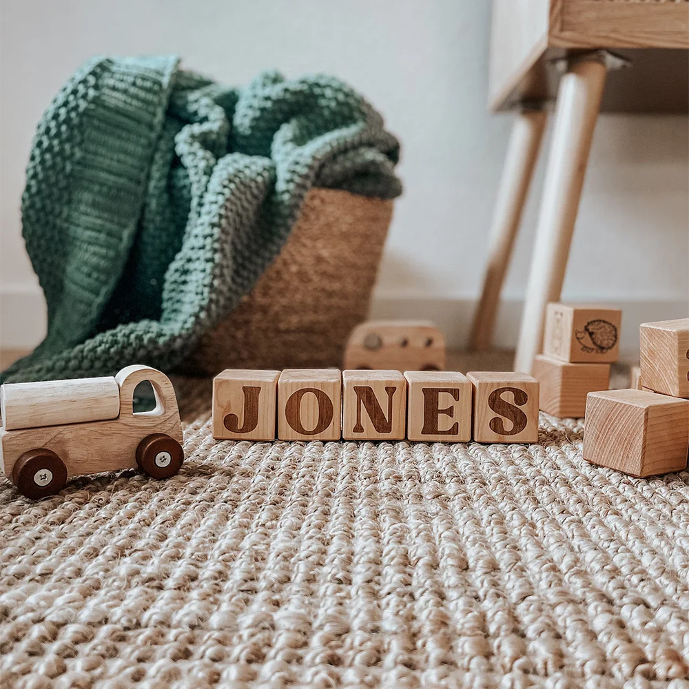 Personalized Wooden Name Blocks | Baby Shower & Nursery Gift Personalized Baby Blocks Peaceful Pleasures Health and Wellness