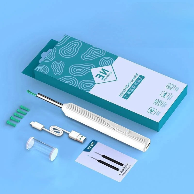 2025 Visual Ear Wax Cleaner with Camera Safe Earwax Removal Endoscope with Camera Luminous Otoscope Ear Cleaning Tools Ear Care Peaceful Pleasures Health and Wellness White