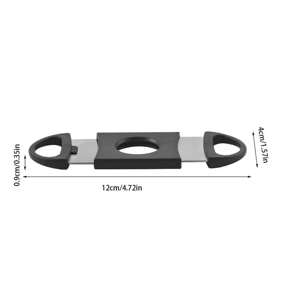 ABS/Stainless Steel Double Blade Cigar Cutter Classic Guillotines Design For A Clean Cut, Essential Tool & Premium Gifts Peaceful Pleasures Health and Wellness ABS black