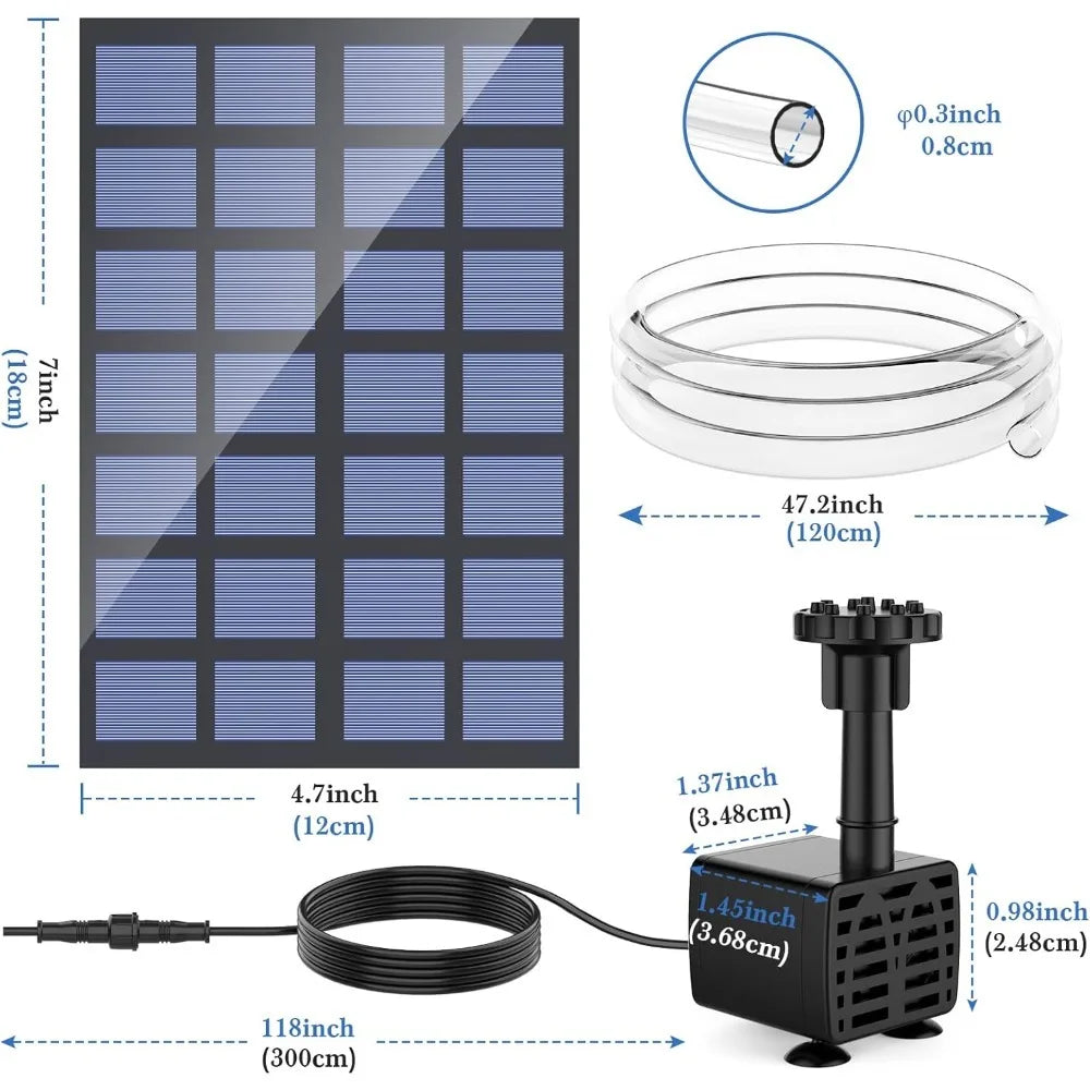 2.5W Solar Water Pump – 6 Nozzles for Garden & Bird Bath