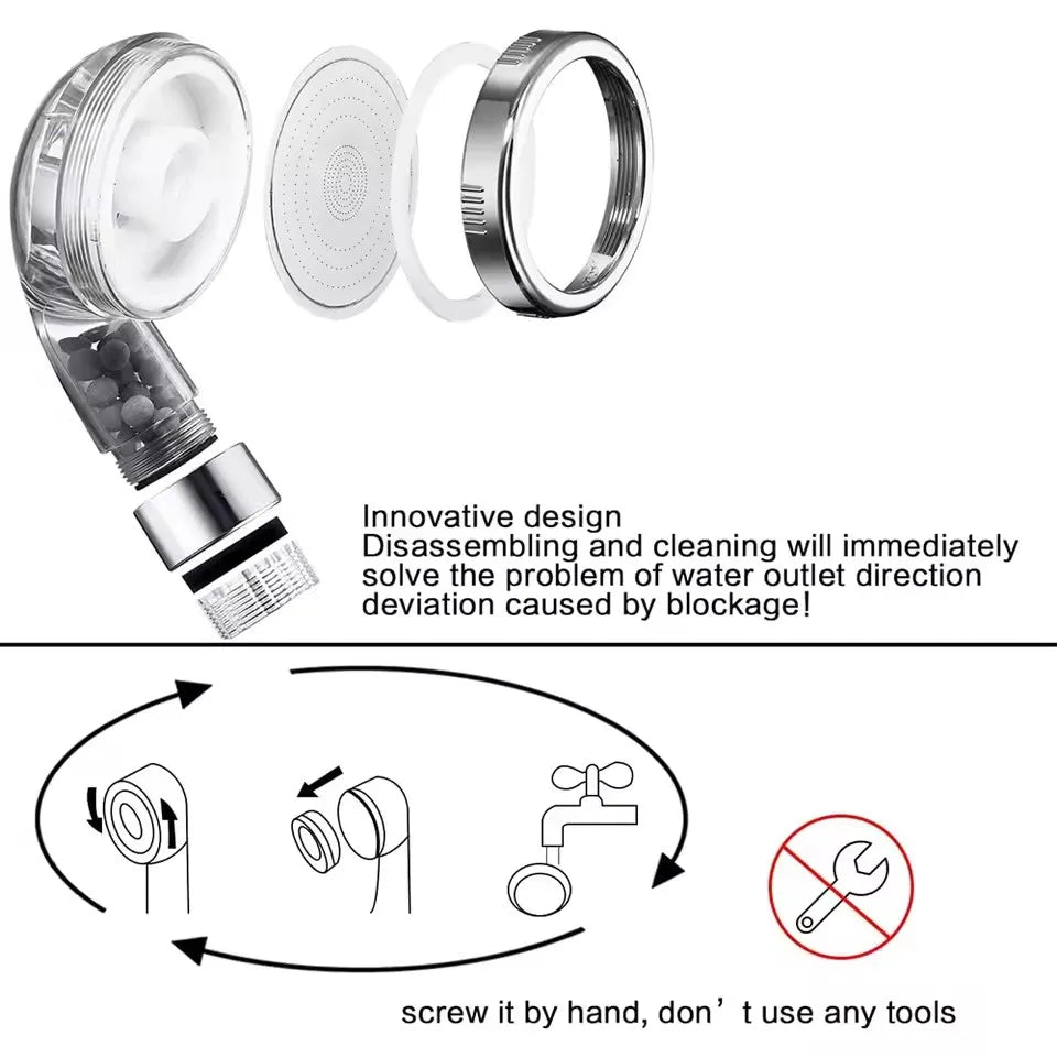 Filtered Handheld Shower Head | 3-Mode High Pressure Water Saving