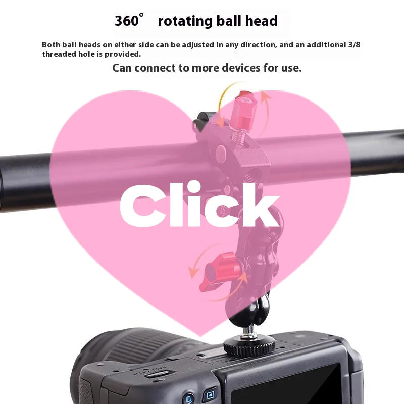 Metal Super Clamp & Double Ball Head Magic Arm Camera Mount