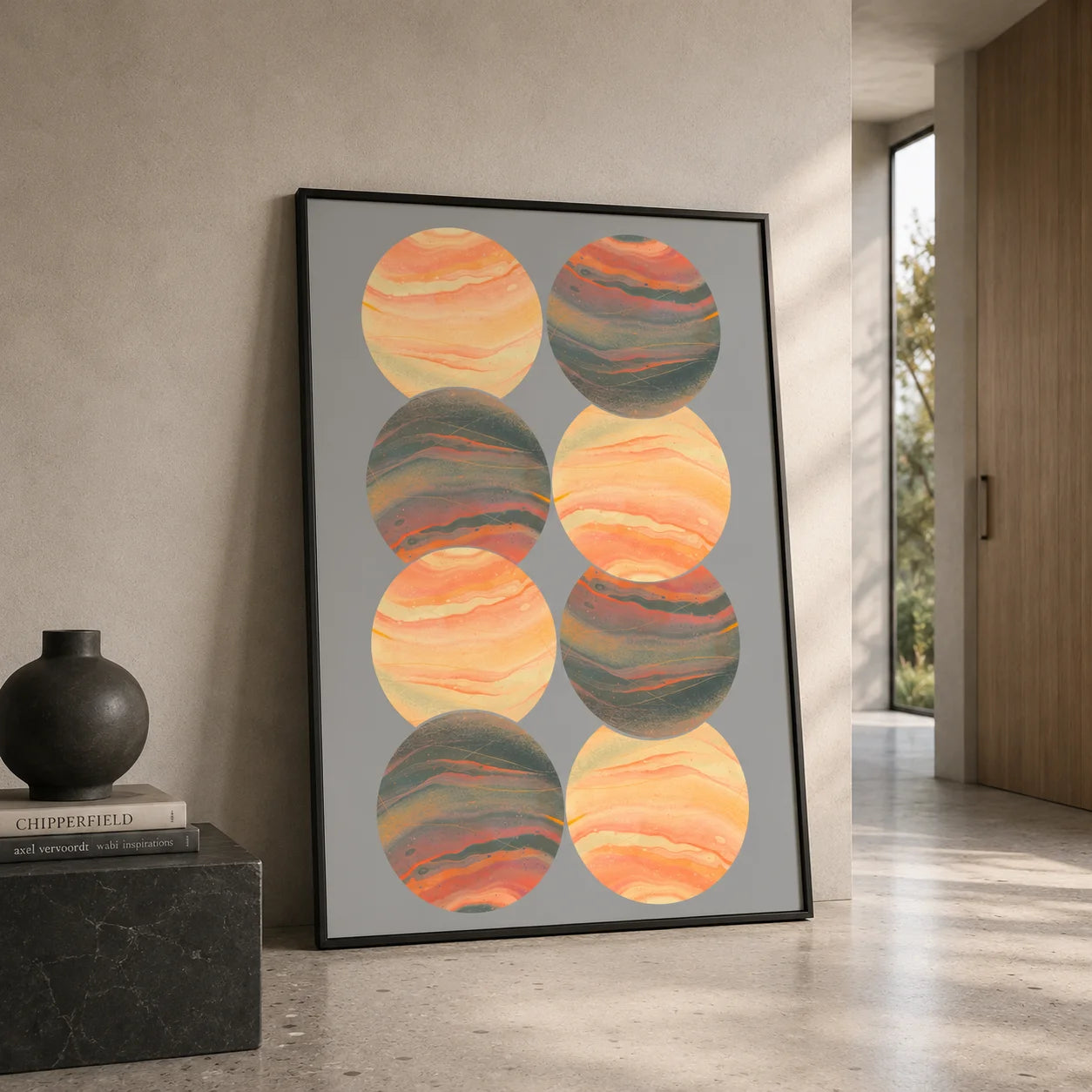 Abstract Circular Texture Canvas Wall Art | Modern Poster Print Canvas Wall Art Peaceful Pleasures Health and Wellness