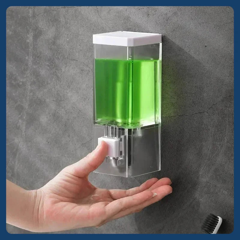 Transparent Wall-mounted Manual Soap Dispenser Household Bathroom Hotel Single-head Non-punching Hand Sanitizer Soap Dispenser Peaceful Pleasures Health and Wellness