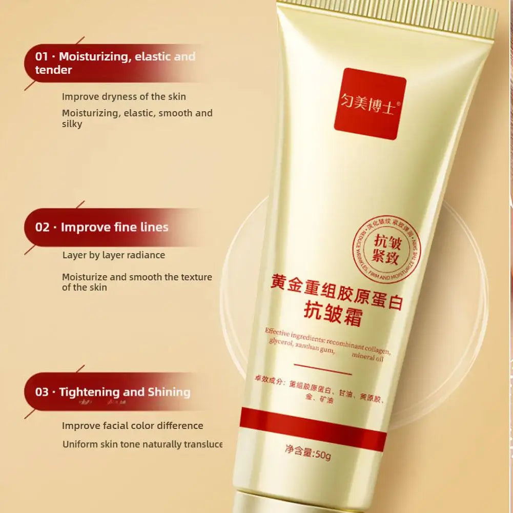 Golden Collagen Anti-Wrinkle Cream 50g – Skin Tightening, Firming & Lasting Moisturizer for All Skin Types Peaceful Pleasures Health and Wellness