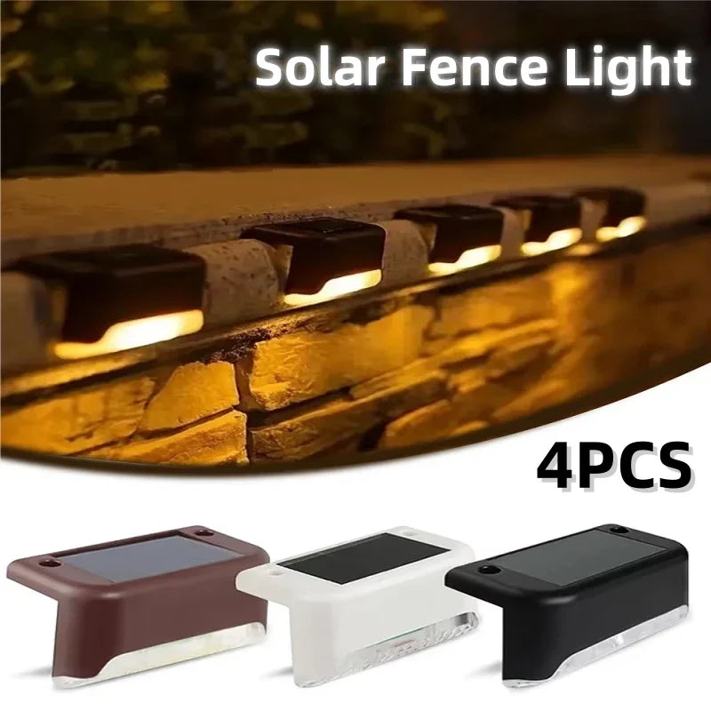 4-Pack Solar Fence Lights – Waterproof LED Deck & Stair Lamps