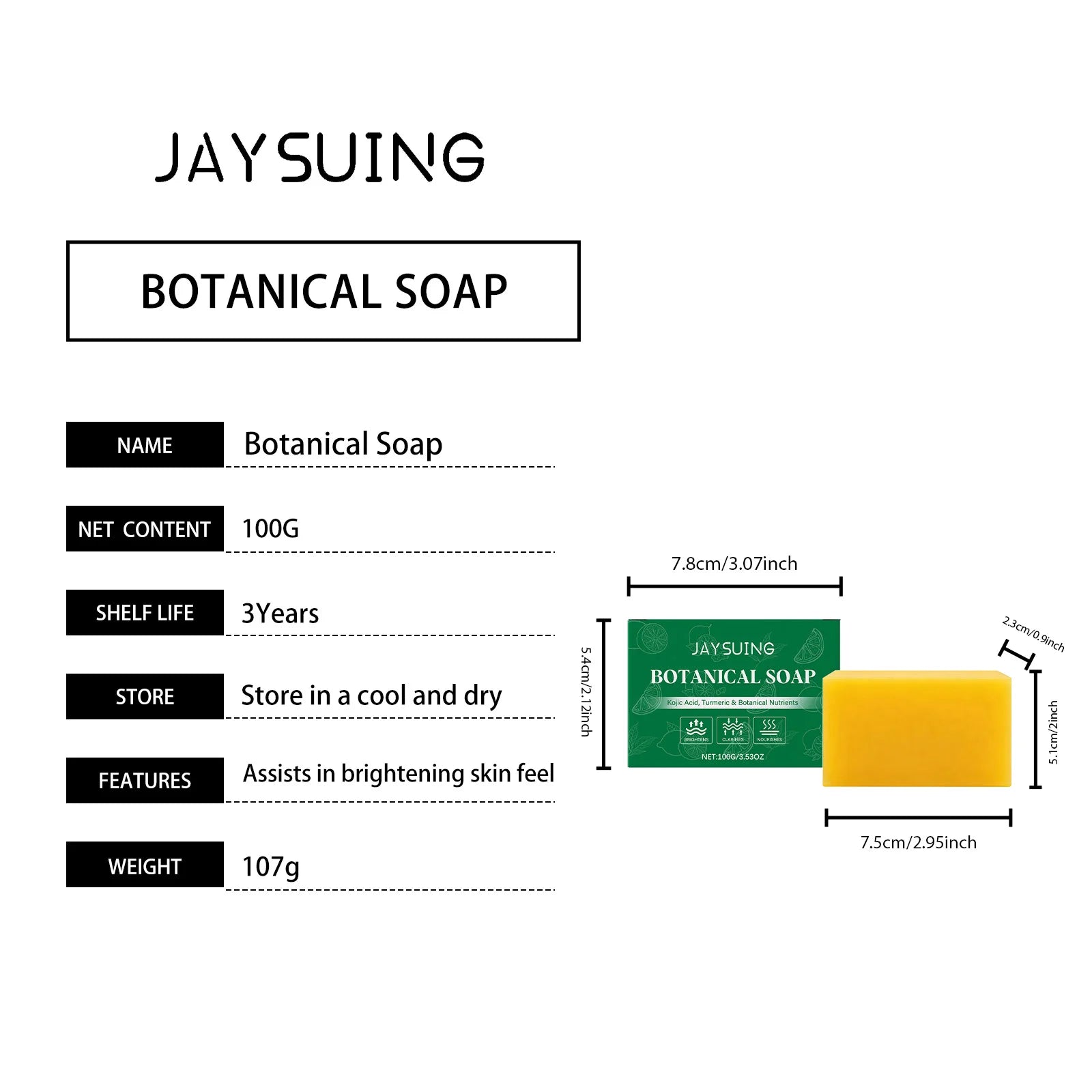 Jaysuing Botanical Soap Deeply Cleanse Skin Remove Dirt Moisturize Dry Skin Gentle Exfoliate Daily Body Wash Turmeric Body Soap Peaceful Pleasures Health and Wellness