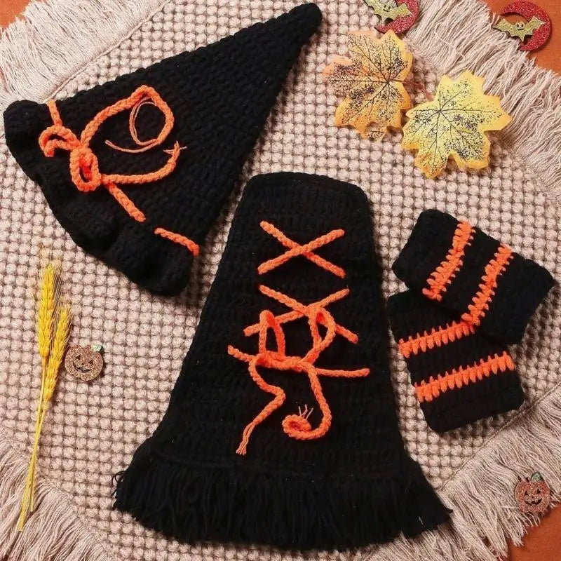 Newborn Witch Halloween Costume & Photo Prop Set | 0–1 Month